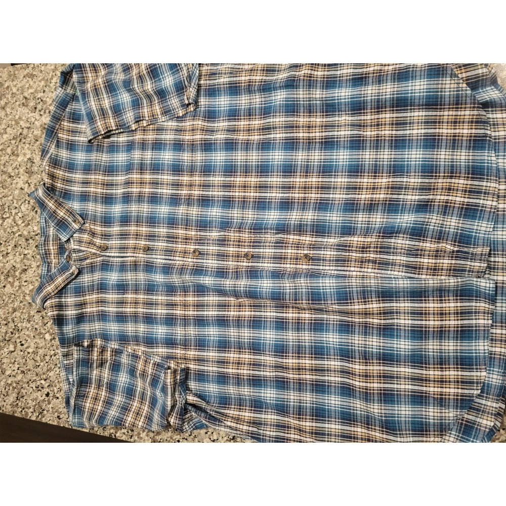 CE SCHMIDT WORKWEAR Plaid Button Down Shirt SSleeve Mens 3XL Cotton Polyester